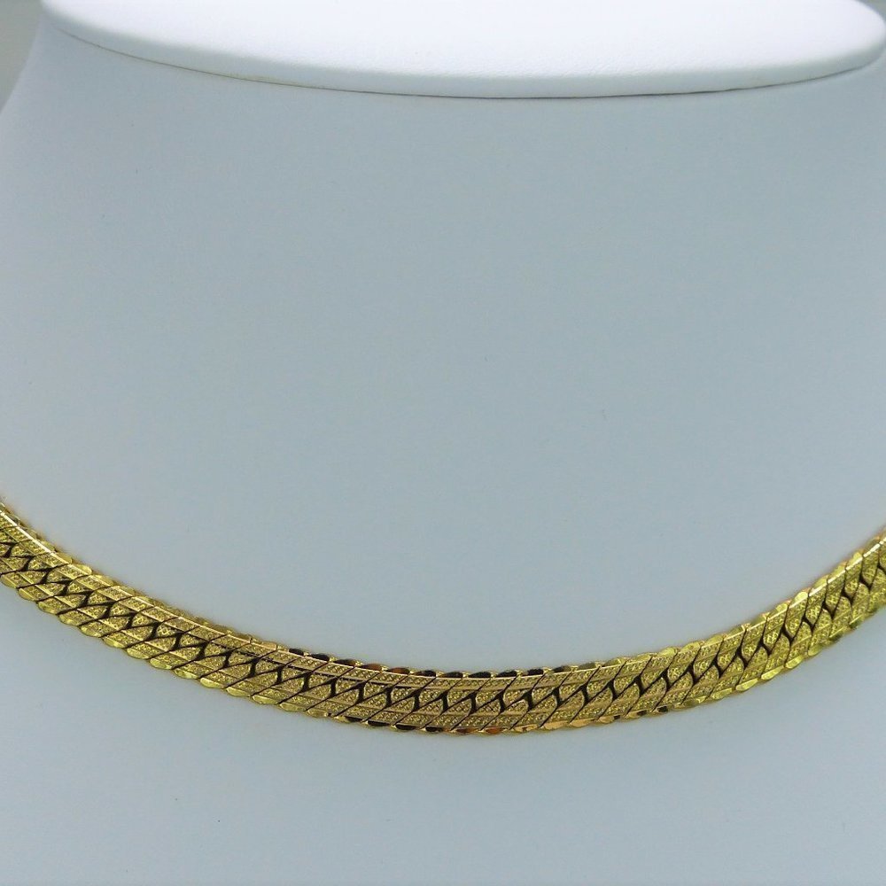 Vintage Napier Gold Toned Herringbone Chain Necklace